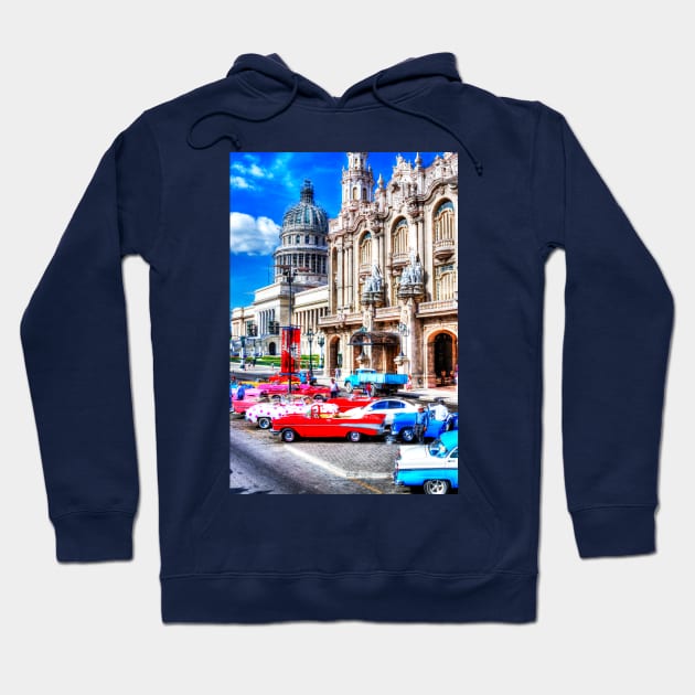 Havana National Theater & Capitol, Cuba, Havana, Cuba, Cars Hoodie by tommysphotos